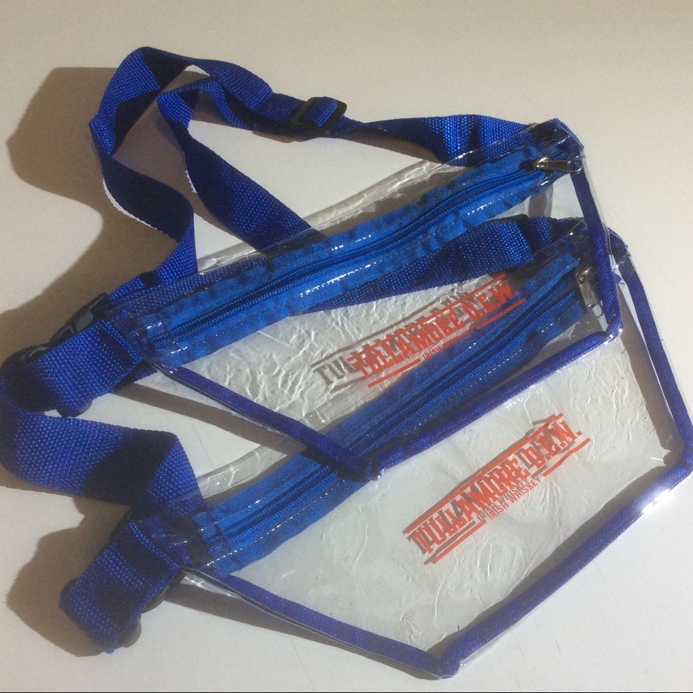 2 Tullamore Dew Irish Whiskey CLEAR Waist Bag Zip Adjustable Strap Fannie Pack